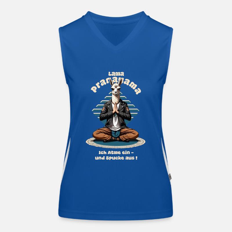 Lustige Lama Funktionelles Kontrast-Tank Top für Frauen
