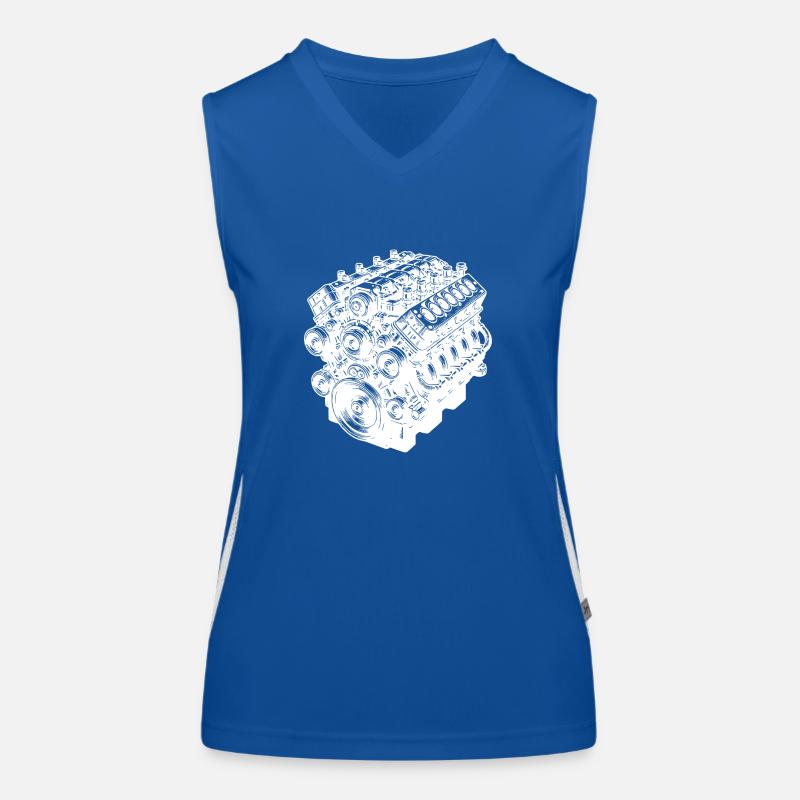 Engine Block Cylinder Displacement Fan Engine Women's Functional Contrast Tank Top