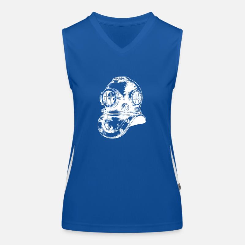 Historischer Antiker Taucherhelm Funktionelles Kontrast-Tank Top für Frauen