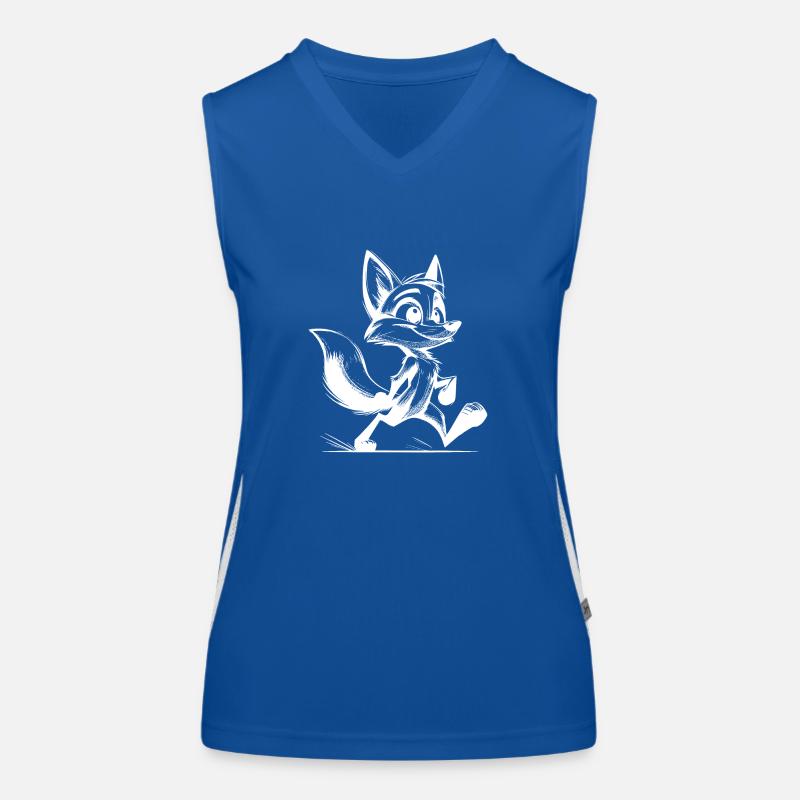 Little Naughty Fox Drawing Women's Functional Contrast Tank Top