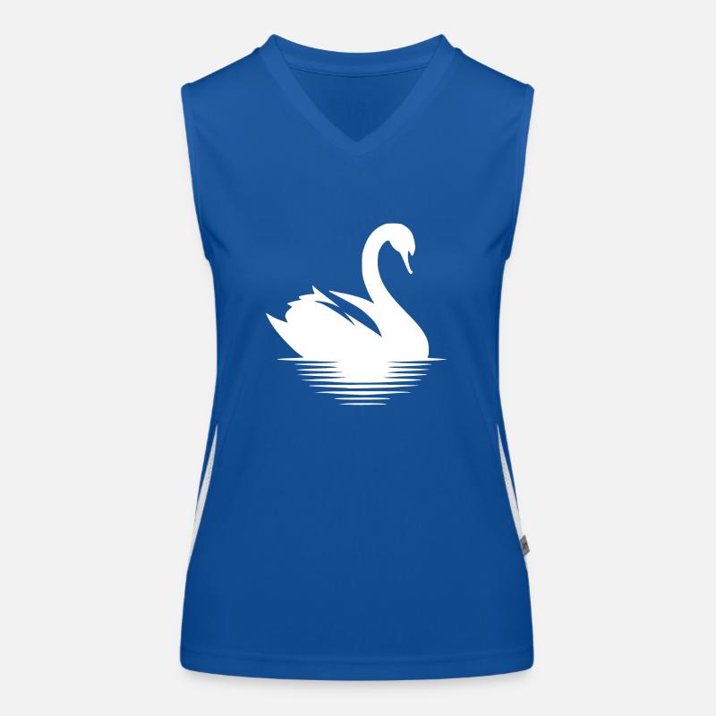Stolzer Schwan Wasservogel Portrait Funktionelles Kontrast-Tank Top für Frauen
