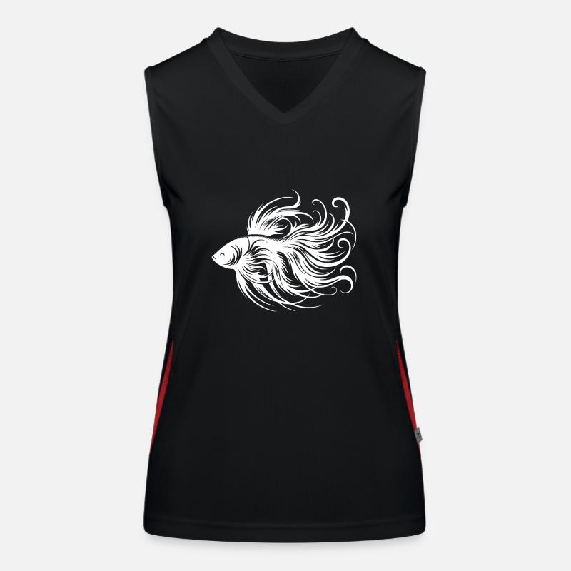 Poisson betta élégant beau poisson labyrinthe Débardeur respirant contrasté Femme