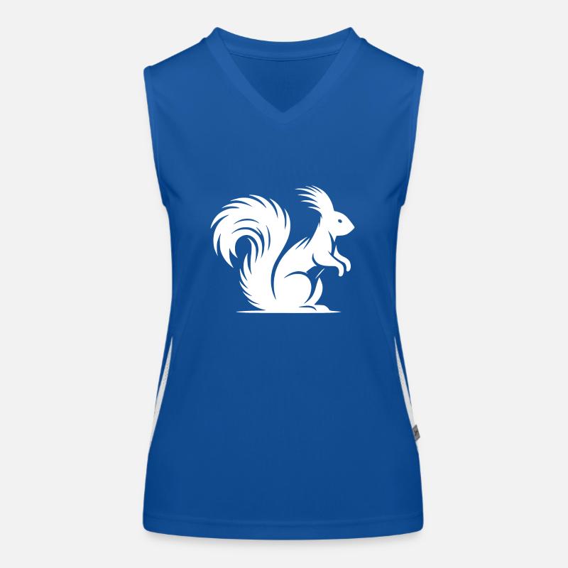 Putziges Eichhörnchen mit buschigem Schwanz Funktionelles Kontrast-Tank Top für Frauen