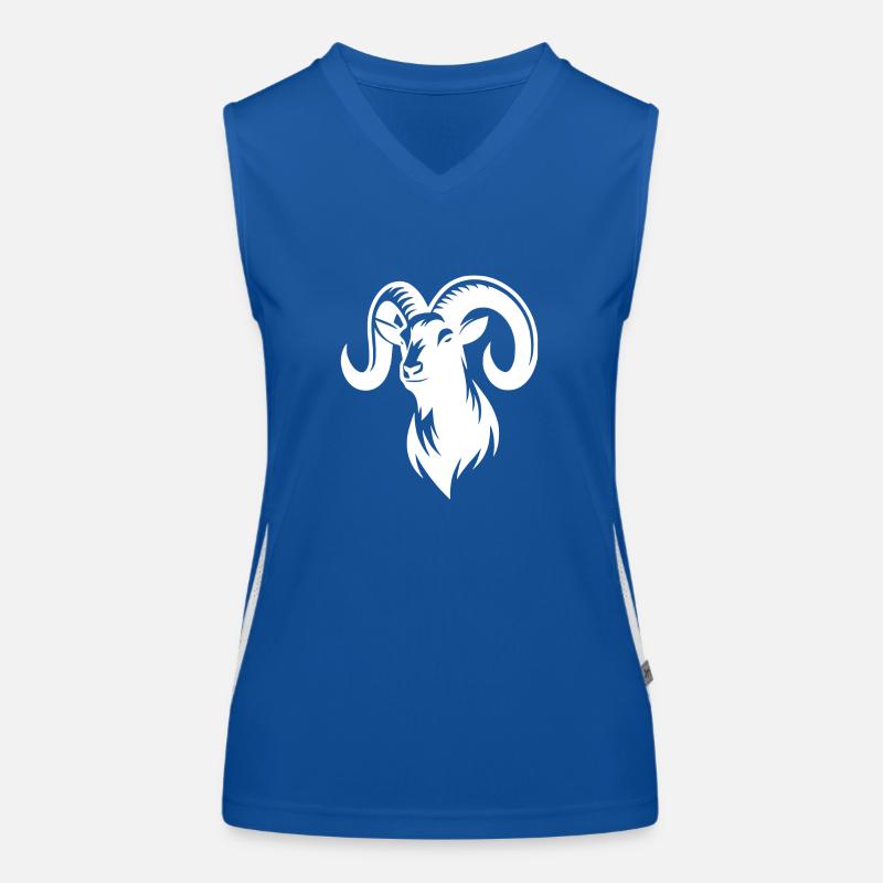 bouc avec d’énormes cornes Débardeur respirant contrasté Femme