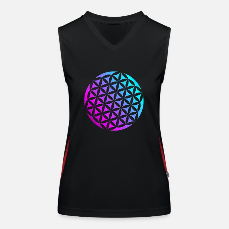 Blume des Lebens Funktionelles Kontrast-Tank Top für Frauen