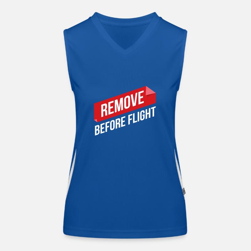 Remove Before Flight Pilot gift idea Women's Functional Contrast Tank Top