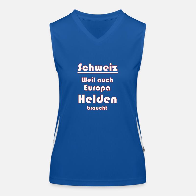 Schweiz Schweizer Spruch Funktionelles Kontrast-Tank Top für Frauen