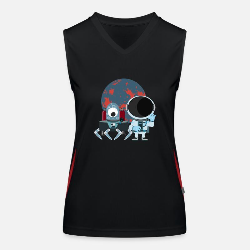 Raumfahrt mit Astronaut Funktionelles Kontrast-Tank Top für Frauen