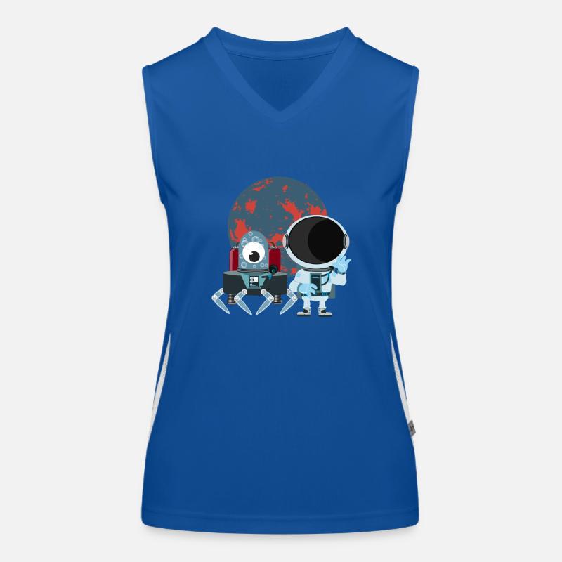 Raumfahrt mit Astronaut Funktionelles Kontrast-Tank Top für Frauen