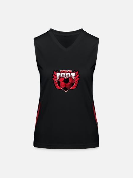 FOLLE DE FOOT ! - Débardeur respirant contrasté Femme - noir/rouge - Devant