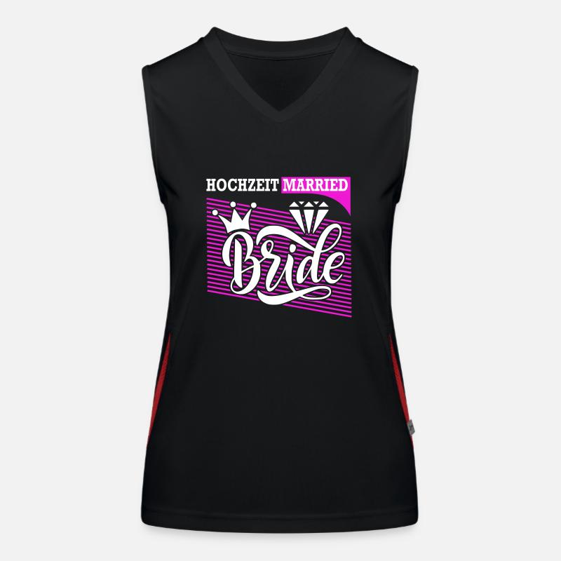 Hochzeit Married Braut Bride Ring Ehefrau Diamant Funktionelles Kontrast-Tank Top für Frauen
