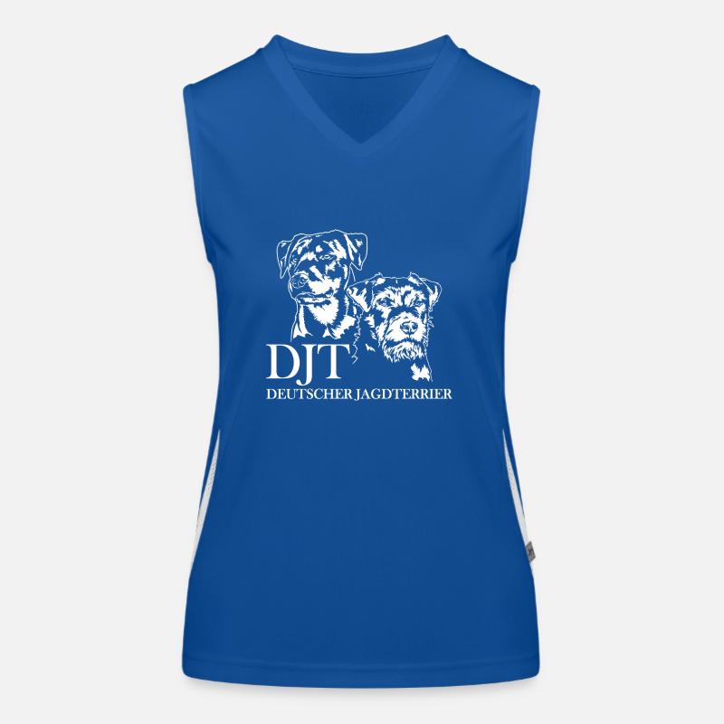 Deutscher Jagdterrier Jagdhunde Portrait Wilsigns Funktionelles Kontrast-Tank Top für Frauen