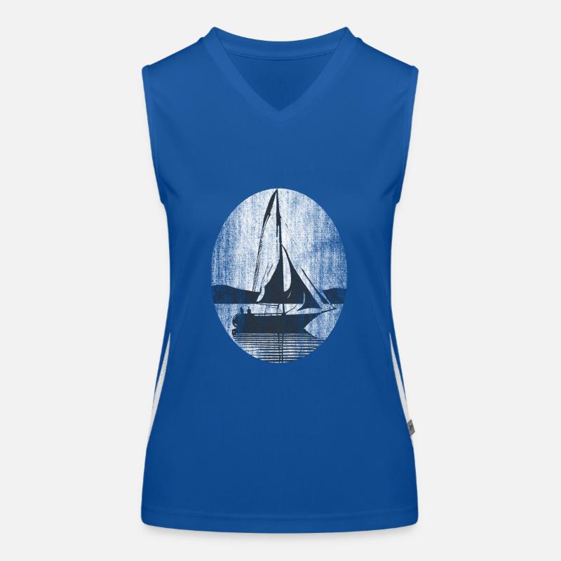 Sailboat Sailor Ship Women's Functional Contrast Tank Top
