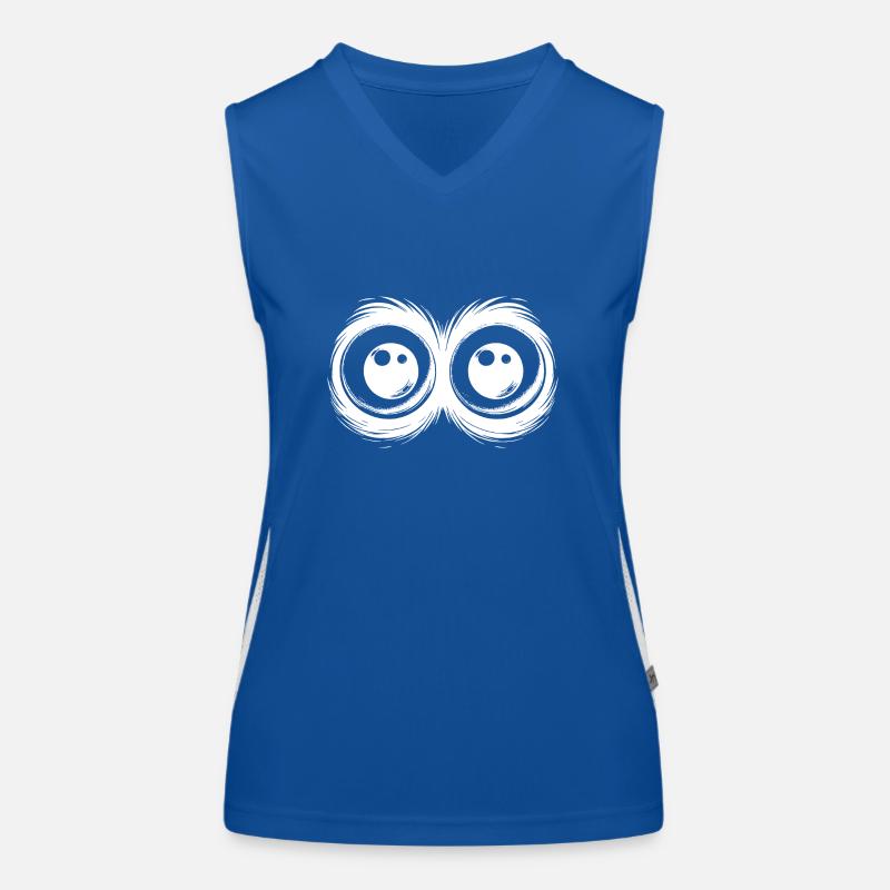 Funny eyes with piercing gaze Women's Functional Contrast Tank Top