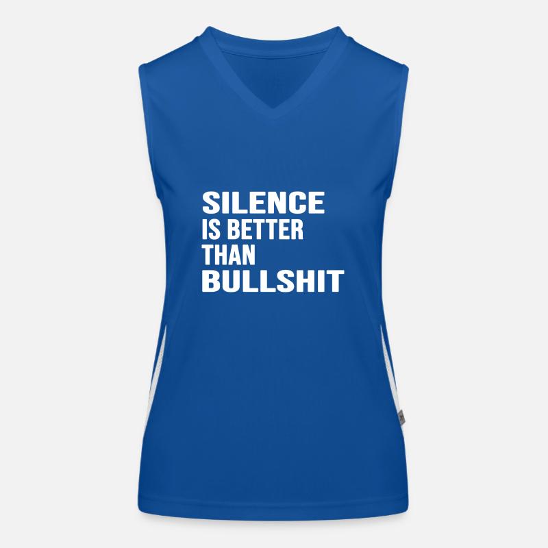 silence absolute silent statement anti bullshit Women's Functional Contrast Tank Top