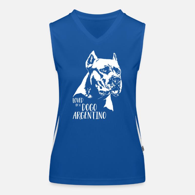 Loved by a Dogo Argentino Hundespruch Wilsigns Funktionelles Kontrast-Tank Top für Frauen