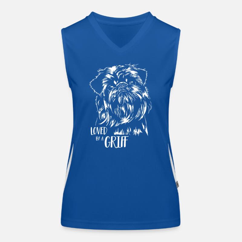 Loved by a Griff Dog Saying Dwarf Griffon Wilsigns Women's Functional Contrast Tank Top