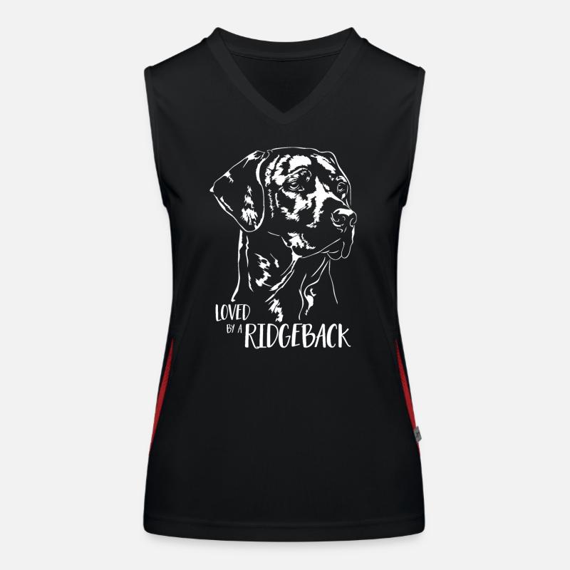Loved by a Ridgeback Dogs Rhodesian Ridgeback Women's Functional Contrast Tank Top