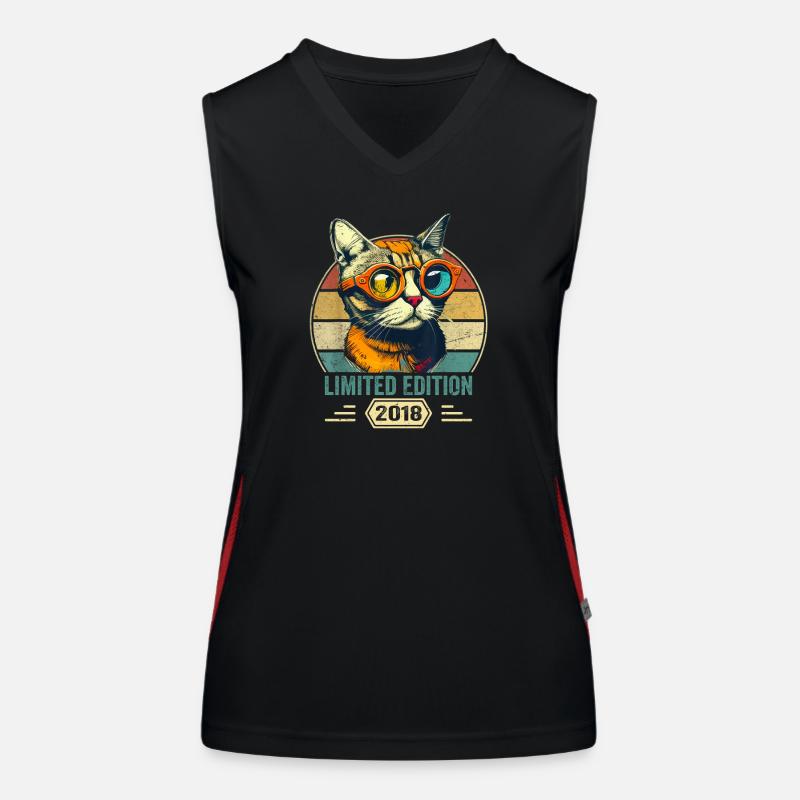 Awesome since 2018 Katze Geburtstag Geschenk Funktionelles Kontrast-Tank Top für Frauen