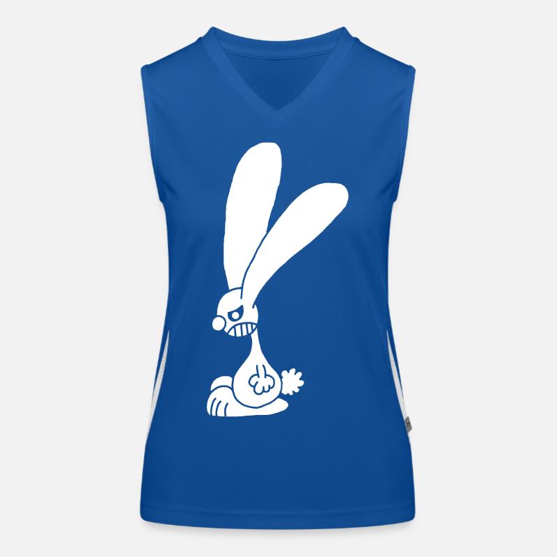Grumpy white rabbit Women's Functional Contrast Tank Top