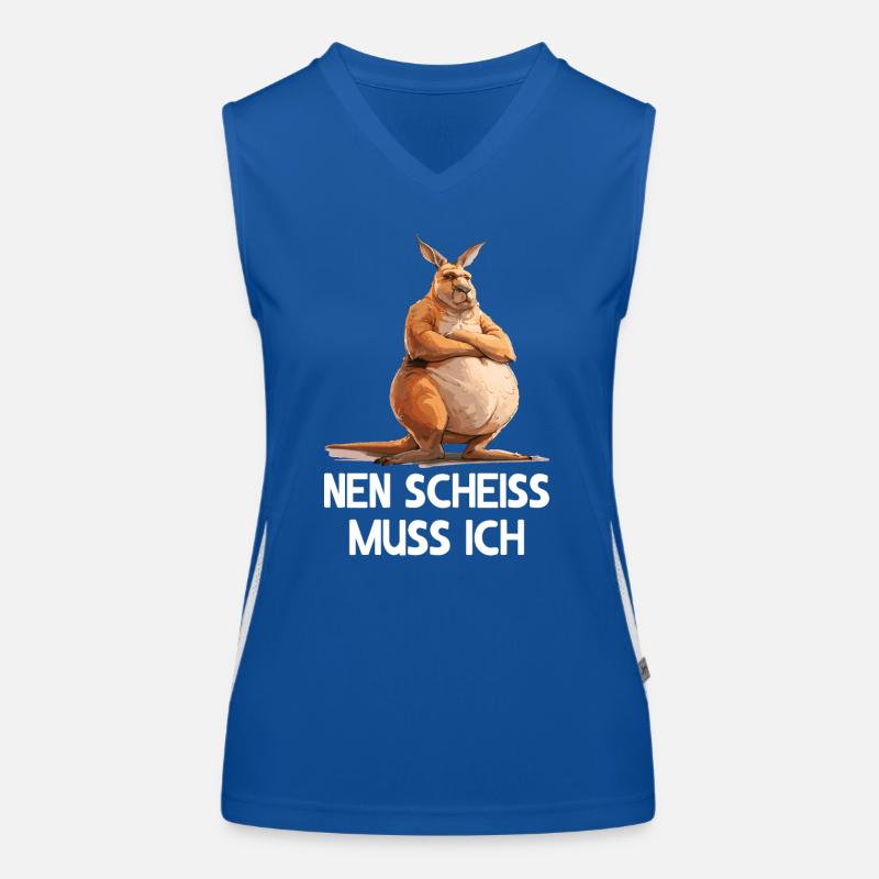 Känguru Beuteltier Kangaroo Nen scheiss muss ich Funktionelles Kontrast-Tank Top für Frauen