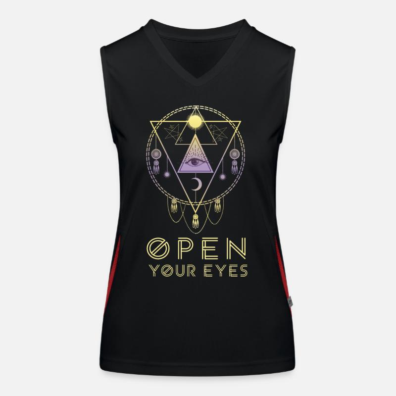 Open Your Eyes Allsehendes Auge Boho Geschenk Funktionelles Kontrast-Tank Top für Frauen