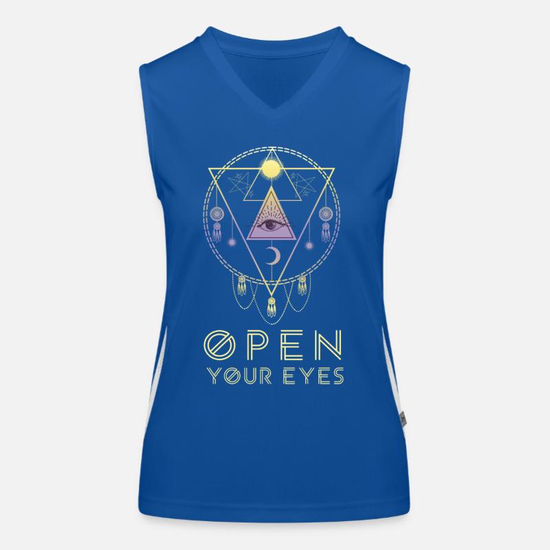 Open Your Eyes Allsehendes Auge Boho Geschenk Funktionelles Kontrast-Tank Top für Frauen