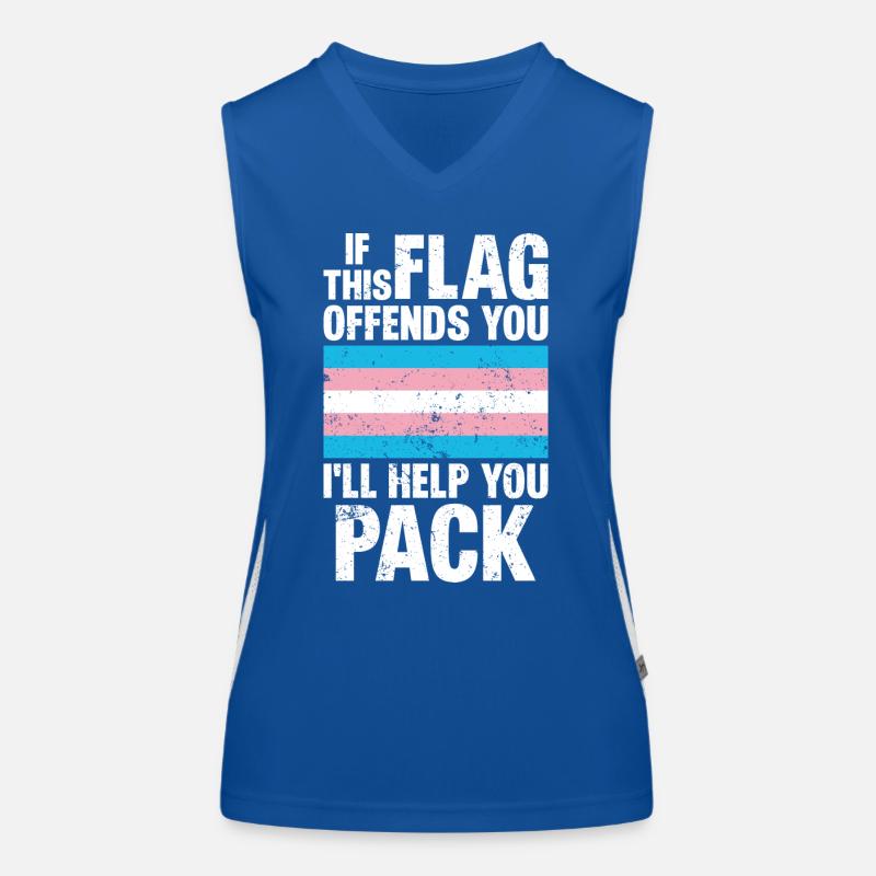 trans tif this flag offends you i'll help you pack Débardeur respirant contrasté Femme