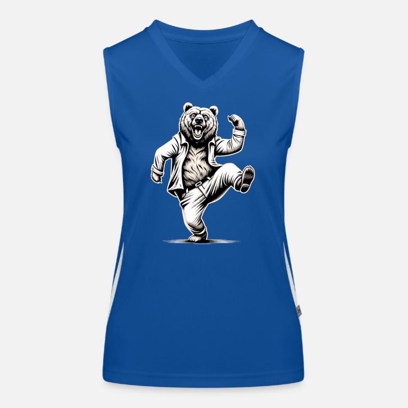 Funny Bear Dad Dad Gift Women's Functional Contrast Tank Top