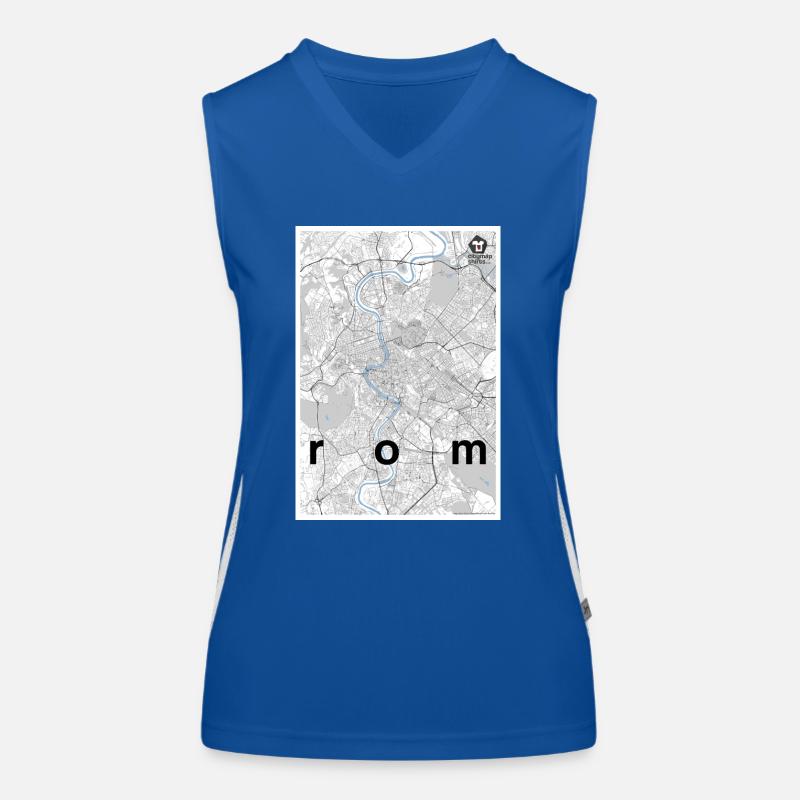 Rome hipster city map black white Women's Functional Contrast Tank Top