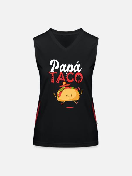 dad taco Taco Tacos Mexican food gift - Women's Functional Contrast Tank Top - black/red - Front