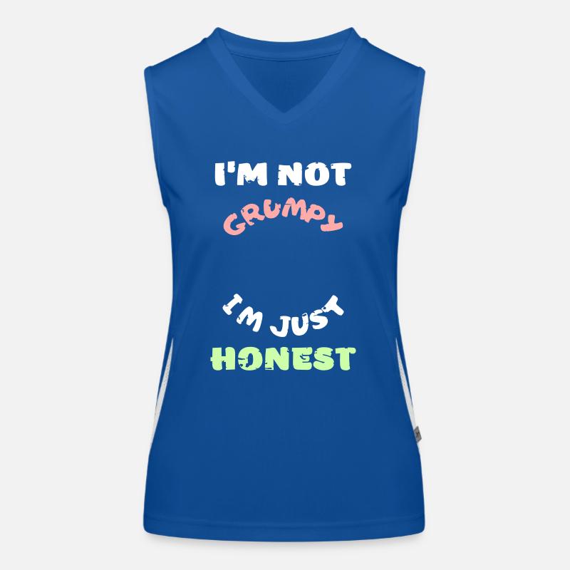 Funny grumpy moody angry honest vector Women's Functional Contrast Tank Top