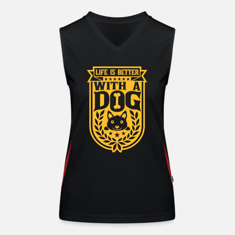 better with a dog Funktionelles Kontrast-Tank Top für Frauen