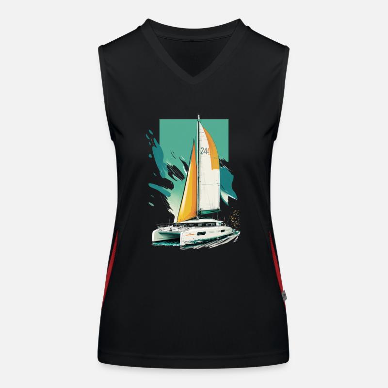 Catamaran = Aventure de la liberté Débardeur respirant contrasté Femme