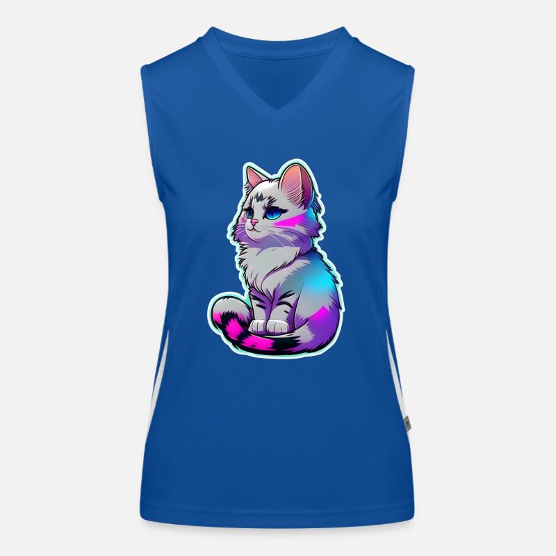 mignon petit chat gris Débardeur respirant contrasté Femme