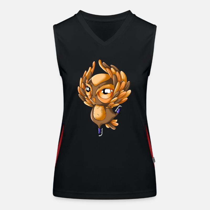 Weihnachtseule Funktionelles Kontrast-Tank Top für Frauen