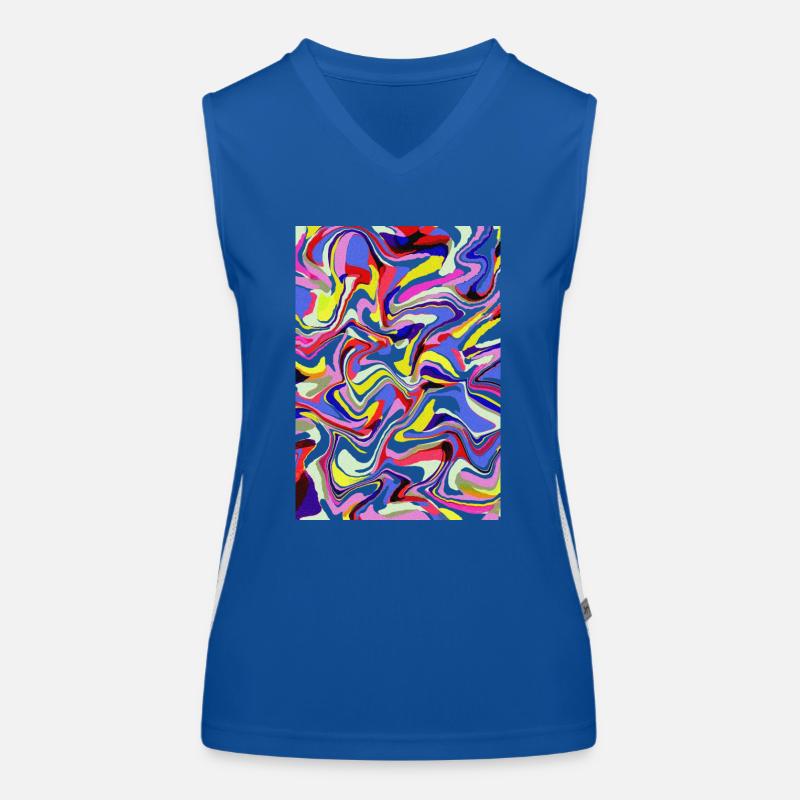 Abstract colorful pattern liquid Women's Functional Contrast Tank Top