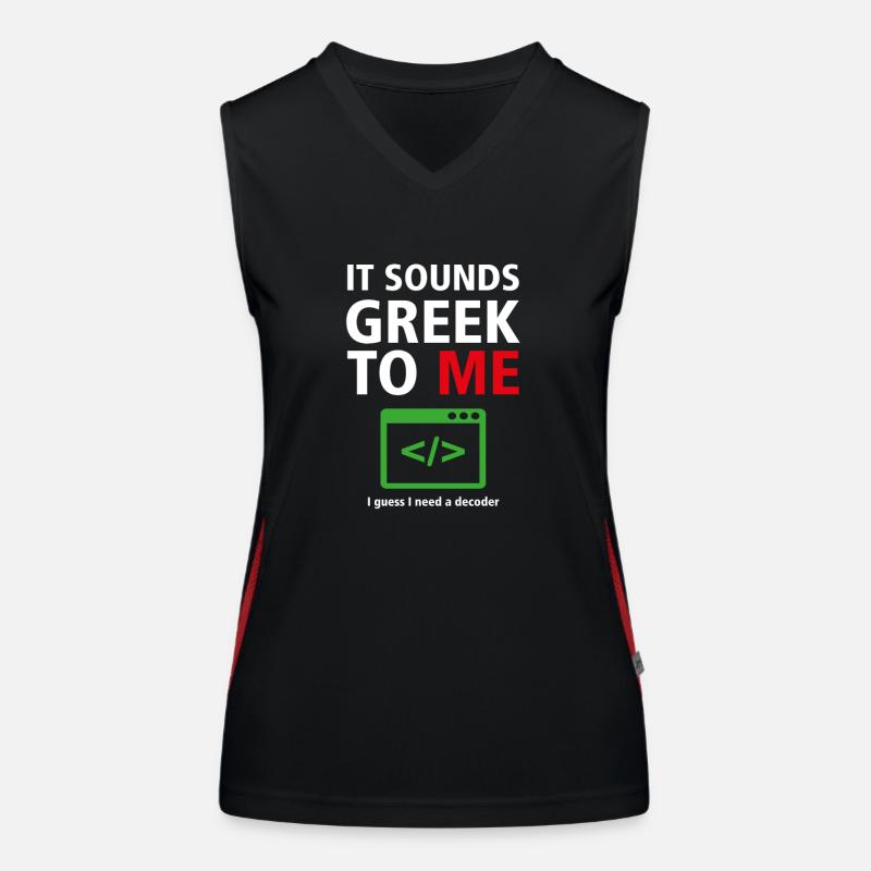 It Sounds Greek To Me - Humor Programmers 7 - Women's Functional Contrast Tank Top - black/red