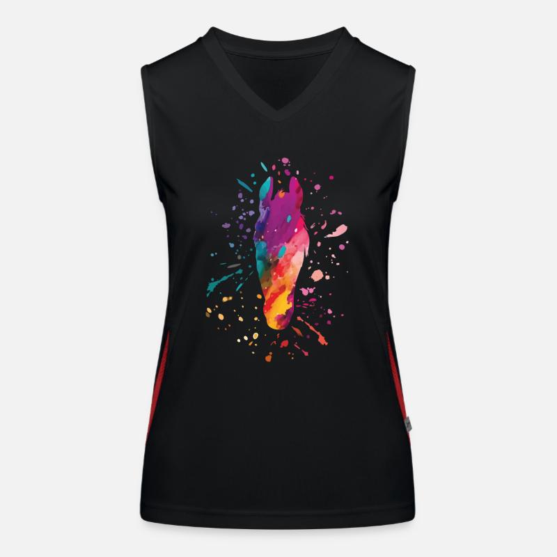 pferdekopf bunt Funktionelles Kontrast-Tank Top für Frauen