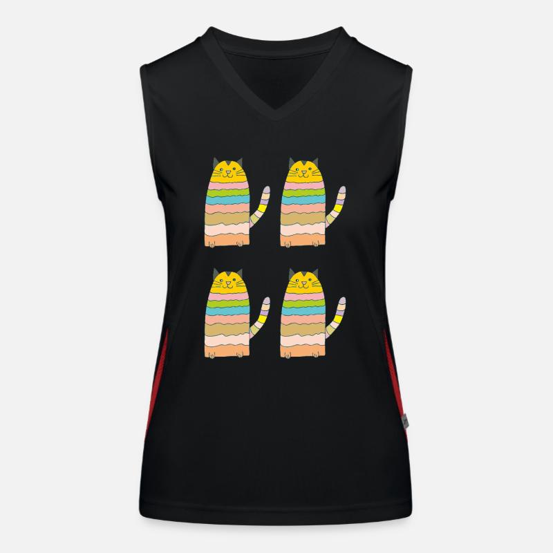 Boucles de chat quadruples Débardeur respirant contrasté Femme