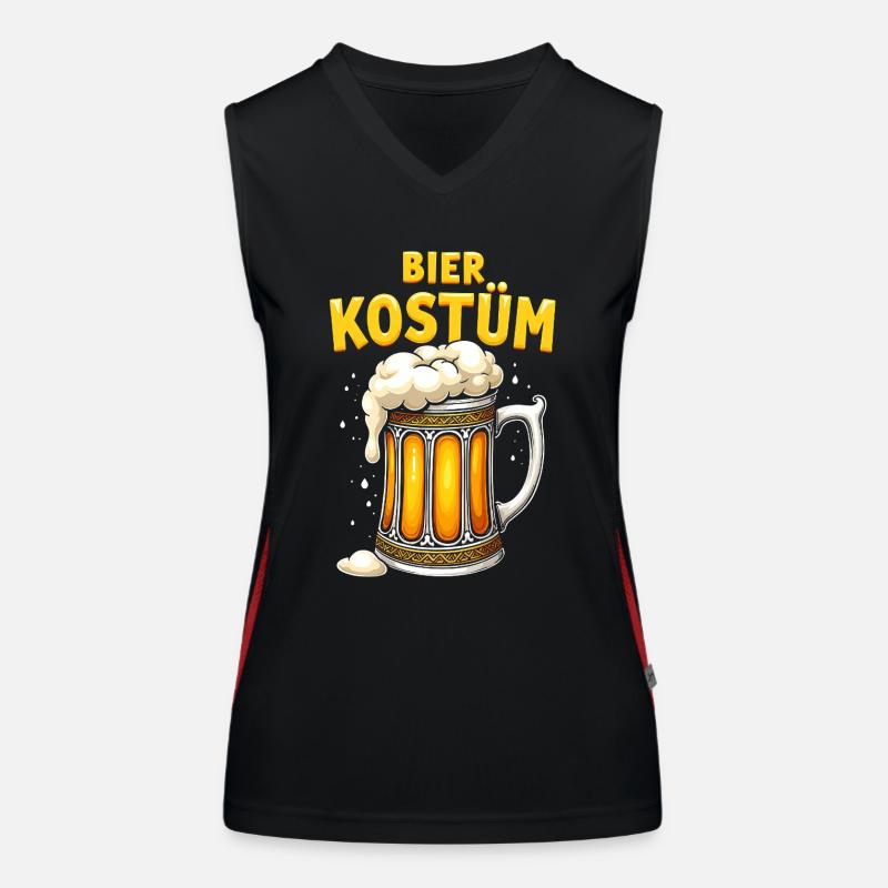 Bier Kostüm Fasching Karneval Alkohol Biertrinker Funktionelles Kontrast-Tank Top für Frauen