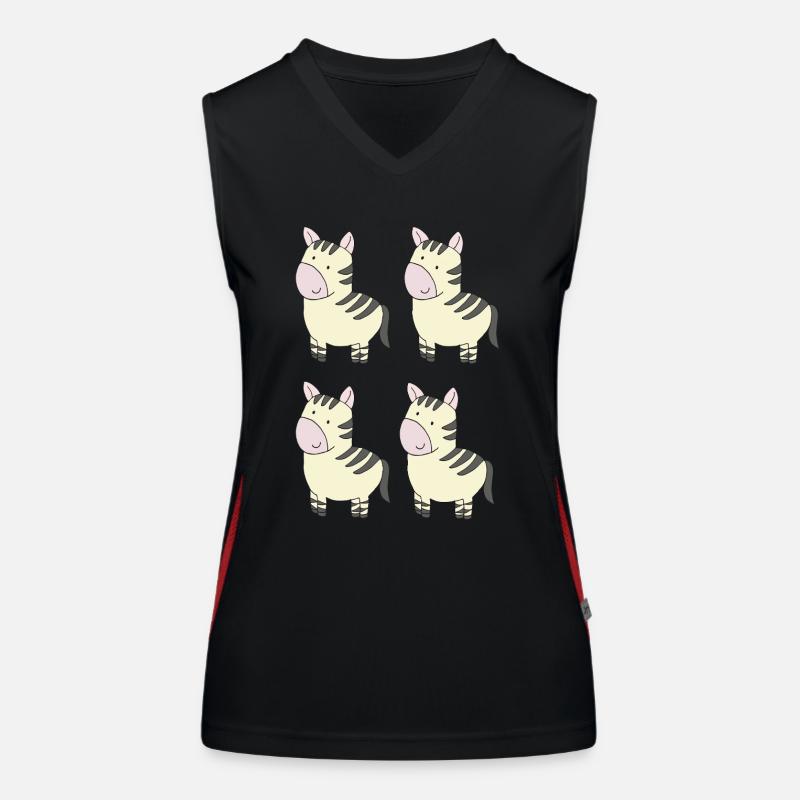 Zebra in fours Women's Functional Contrast Tank Top