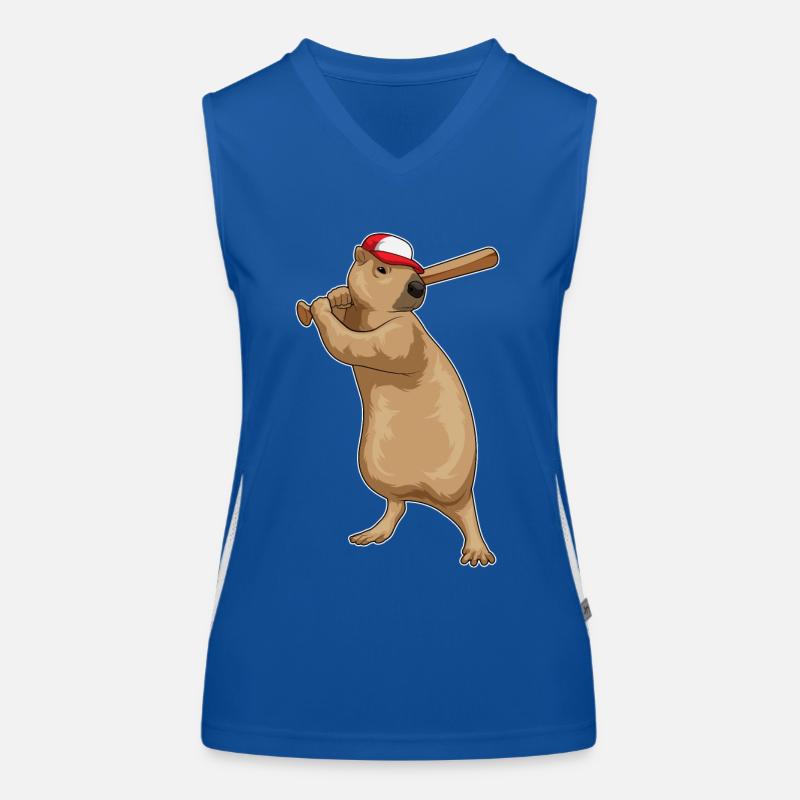 Batte de baseball Capybara Débardeur respirant contrasté Femme