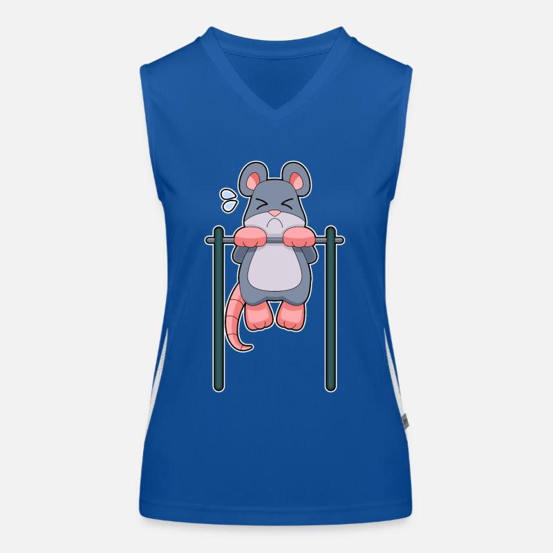 Mouse Bodybuilder Pull-Up Fitness Women's Functional Contrast Tank Top