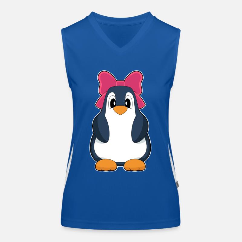 Pinguin Schleife Funktionelles Kontrast-Tank Top für Frauen