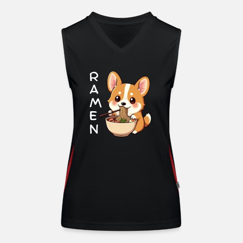Ramen Corgi Débardeur respirant contrasté Femme