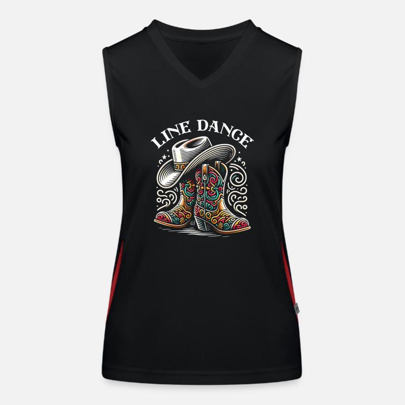 Line Dance Zeit Line Dancing Tanzen Funktionelles Kontrast-Tank Top für Frauen
