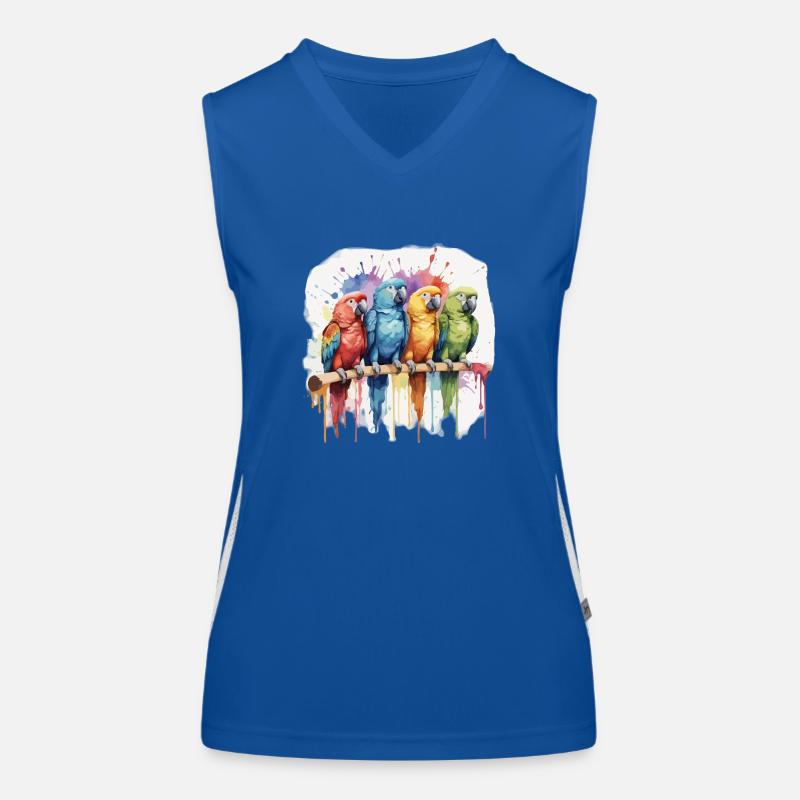 Papagei am Stiel Cool Bunt Funktionelles Kontrast-Tank Top für Frauen