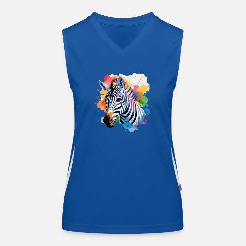 Zèbre cool dans un design coloré Débardeur respirant contrasté Femme