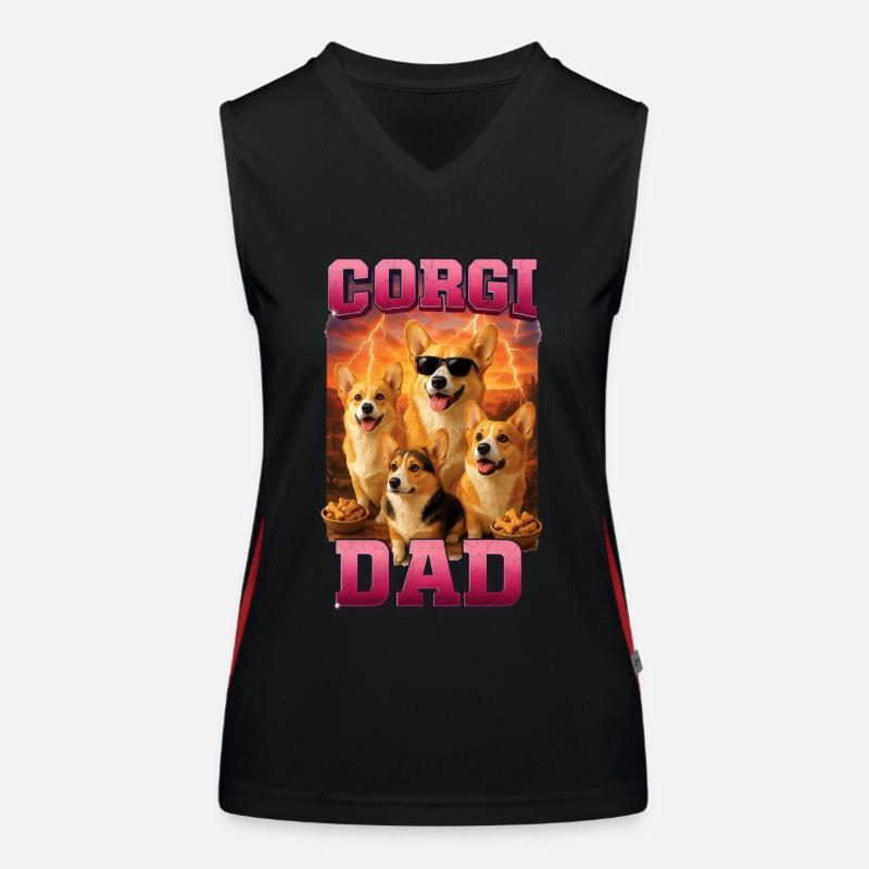 Corgi Funktionelles Kontrast-Tank Top für Frauen